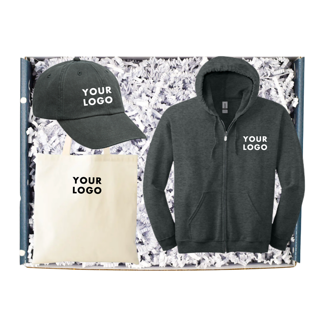 This gift box includes:   Branded Embroidered Tote Branded Embroidered Hat Branded Embroidered Jacket Gift Message (you can enter the message at checkout)